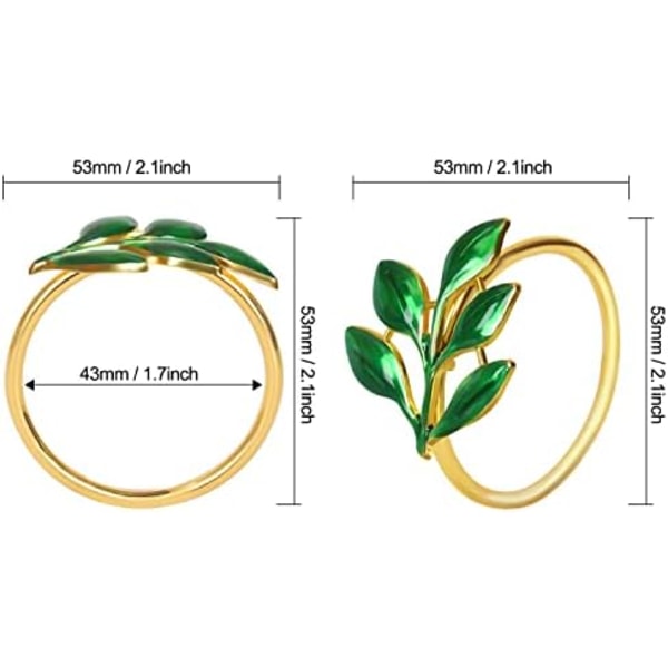5,3 cm Serviettringer Sett med 20 Hule Kuttede Metall Serviettholdere Spisebord Dekorasjon for Bryllup Fest Bankett Jul D