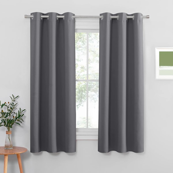 Makuuhuoneen verhot - 42 x 63 tuuman verhot olohuoneeseen ja lastenhuoneeseen Gray