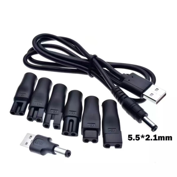 5V 6PCS,1M USB rakapparat laddare för elektriska hårklippare, rakapparater, bil