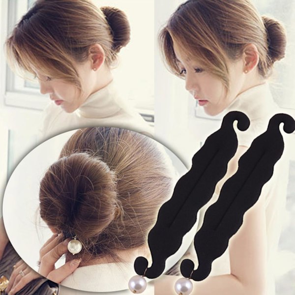 2 st Magic Bun Maker Hårflätaverktyg Donut Bun Maker Mode Hårfrisyr Stylingverktyg DIY Håraccessoarer för Kvinnor
