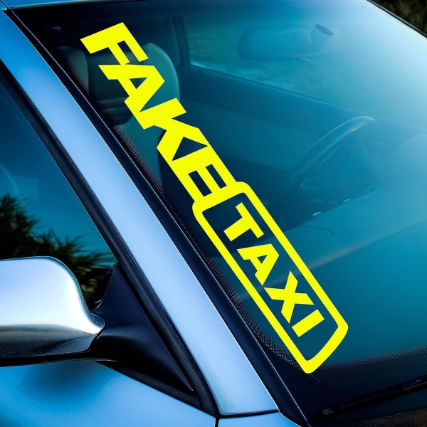 2 stykker forrude-klistermærke "Fake Taxi" Velegnet til T