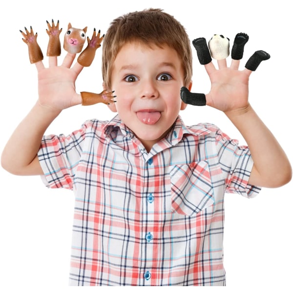Fingerdukker for barn, Fingerdukke, Hånddukkeleker for ekorn, Pandafingerdukke, Dyrevalp