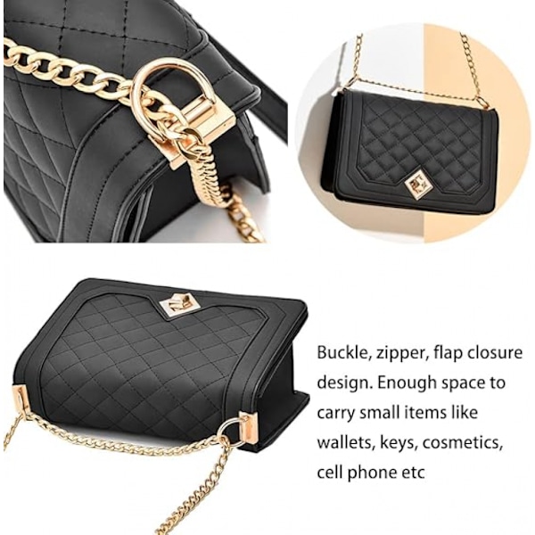 Damer Crossbody Handväskor Liten Kedja Axelremsväska Kvällsväska Mode Plånböcker Satc White