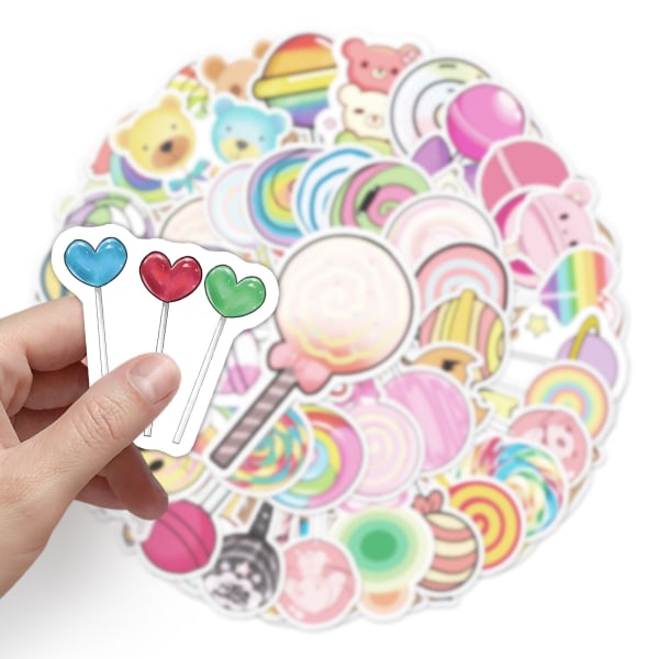 50 personlige slikkepinde i form af tegneserieklistermærker til børn DIY Scoo