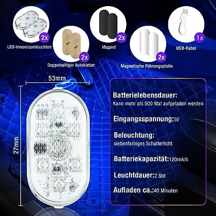 2 st RGB-bilinredning, touchbrytare