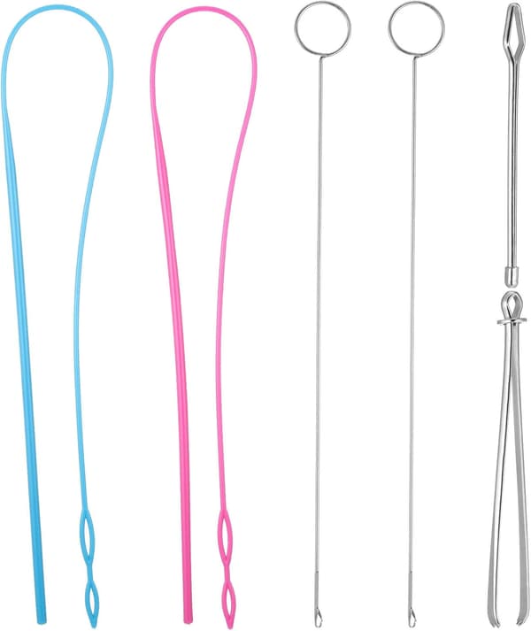 Sætsyning Loop Kit, Inklusive Loop Turner Krog Fleksibel Snor Tråder Metal Pincet Lang Loop Turner Værktøj med Lås til DIY Strikketilbehør