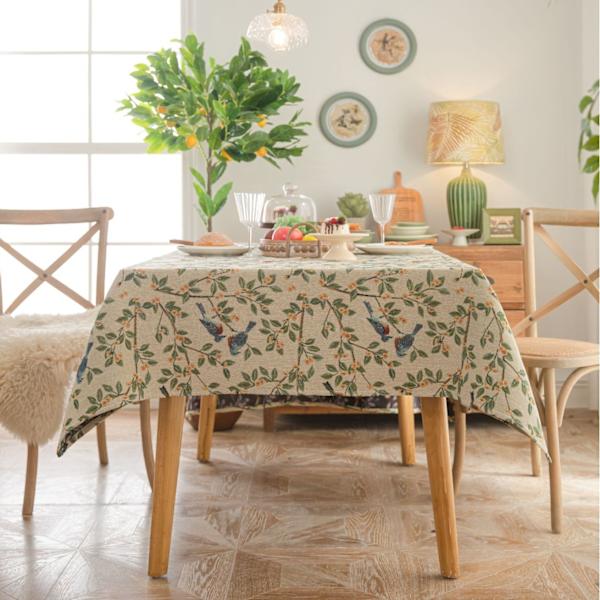 Fransk fyrkantig bordsduk, retro romantisk matbordsduk soffbord duk rektangu 140*140cm