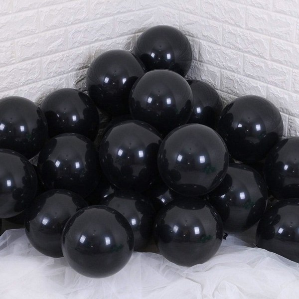 100 Pack Black Balloons Latex Party Balloons - 12 tuuman pyöreä