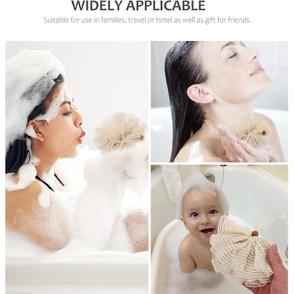 2 st Badsvamp Loofah Duschbad Badbollar Badskrubb Barn Badsvamp Duschbollar Sil Duschsvamp Loofahs Bollar Kroppstvätt T