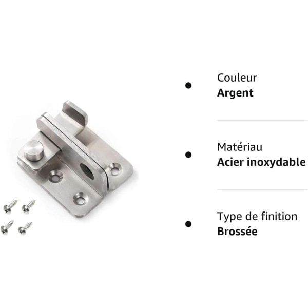 Dør hængelås lille tyverisikring lås, rustfrit stål hængelås vippe lås sikkerhed dør låse, venstre op