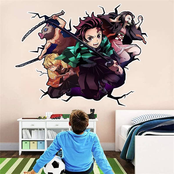 Demon Slayer väggdekal för barnrum, självhäftande väggdekor,