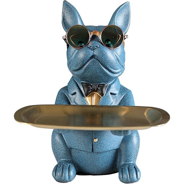 Bulldog-statue, indretningsdekoration, med aftagelig opbevaringskom