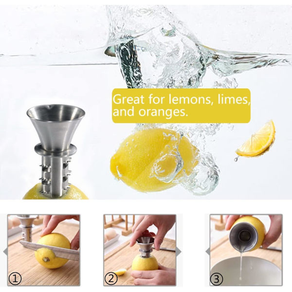 Bedste Manuelle Citronpresser i Rustfrit Stål Citruspresser Rivejern Rustfrit Stål Hånd Citruspresser og Citron Hælder
