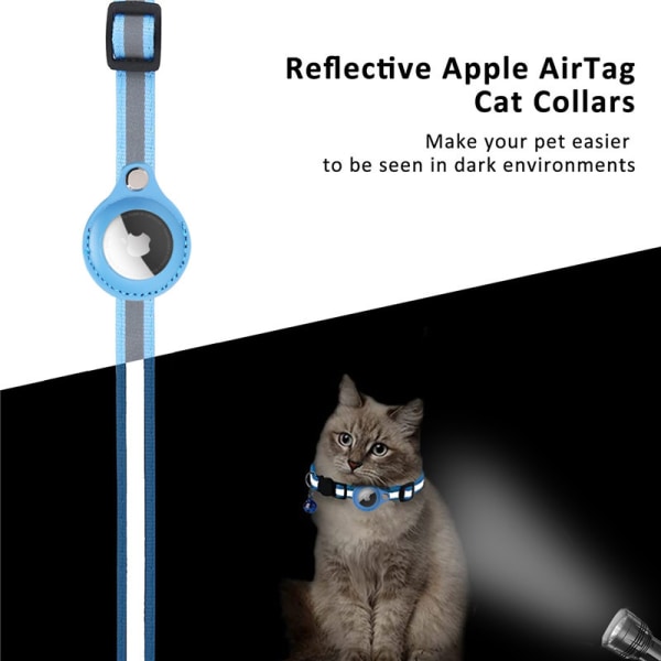 （AirTag GPS ingår inte） (svart) katthalsband, kompatibel med tillbehör