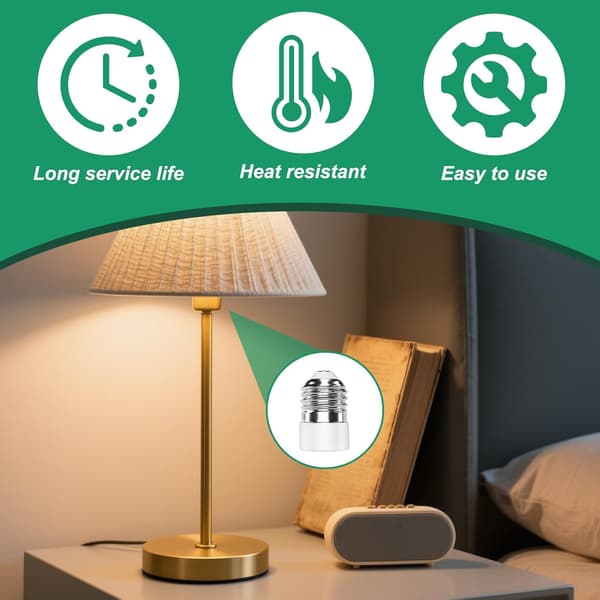 4-pakning E27 til E14 Sokkeladapter, Omformer for LED, Halogen og CFL Pærer, E27 til E14 Reduksjon for Høymotstandslamper