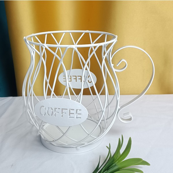 Kaffe Kapsel Kurv (Hvid), Kaffe Kop Opbevaringskurv, Kaffe C
