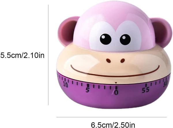 65x55mm Timer Kökstimer Rolig Kökstimer Mekanisk Uppdragstimer Timer för Barn Barninlärning Kökstimer för Matlagning