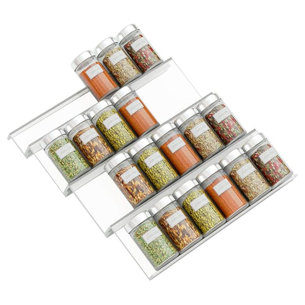 1PC Klar 3-vånings kryddställ - PVC Expanderbart kryddställ för kit