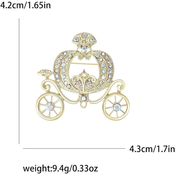 Klassisk Elegant Kvinna Guld Pumpa Vagn Brosch Halloween Thanksgiving Kostym Tillbehör Fest Evenemang Förnödenheter Holid