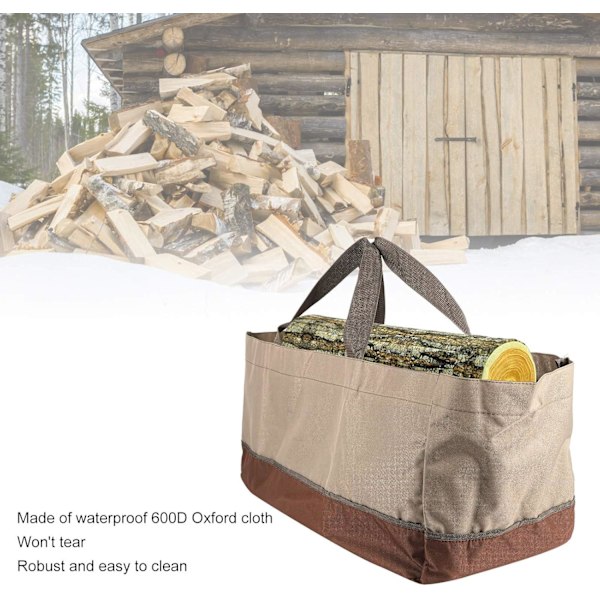Lærred Brænde Opbevaringstaske Brænde Log Bæretaske Ekstra Stor Holdbar Tote Brænde Bæretaske Log Tote