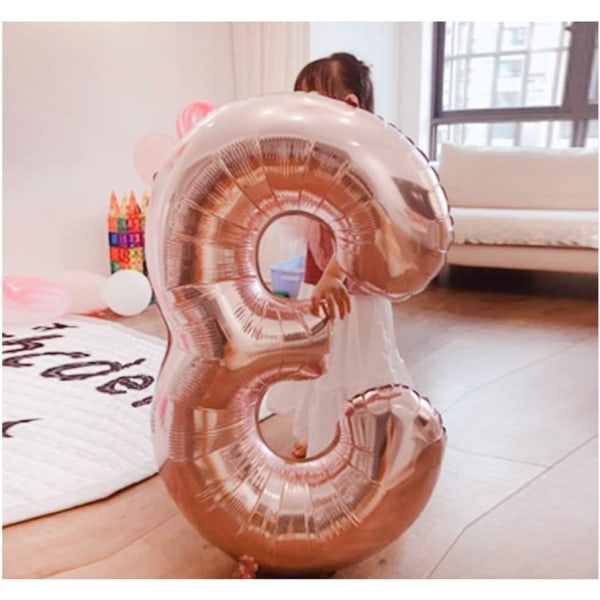 86 cm Fødselsdagsballon nummer 18 / 81 Rose Guld, Ballon Alder 18 Ja