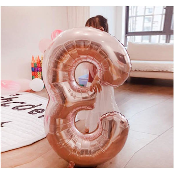 Fødselsdag Ballon Nummer 28 / 82 Rose Gold 86cm, Alder Fødselsdag Bold
