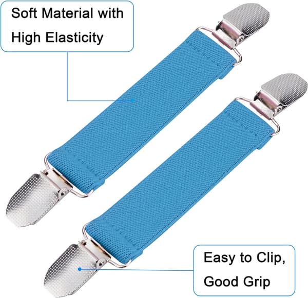 Sæt med 4 handskeklemmer med elastiske stropper til børn, småbørn og voksne