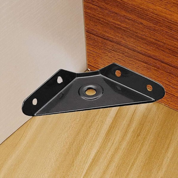 9,2×6,5×1,8cm 12 st Stålhörnfästen Fog Trapezformad Vinkelkod Fästen Hörnfäste Stöd Fäste Fäste (Svart