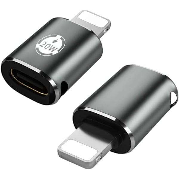 USB C - Lightning-sovitin, tukee 20 W:n PD- ja pikalatausta