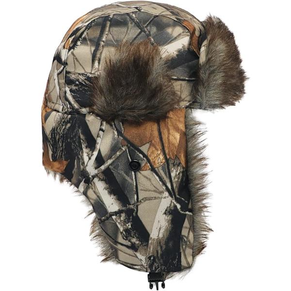 Vinterjagt hue med øreklapper, faldet blad camouflage kasket, Ru