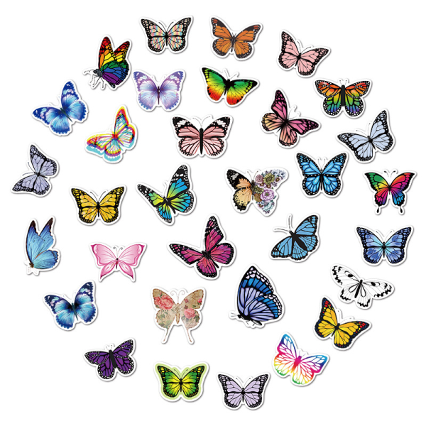 Flyvende sommerfugl-klistremerker av 50-arks vinyldekal Merchandise Lapt