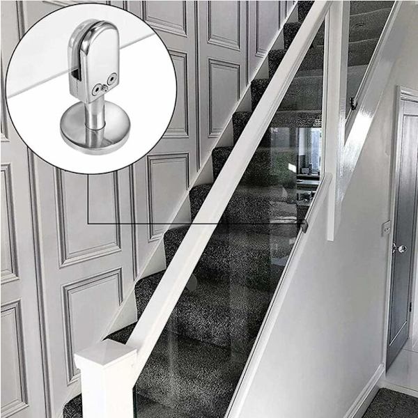 Trappglasklämma, 5-8mm Glasklämma, 304 Rostfritt Stål Glas C