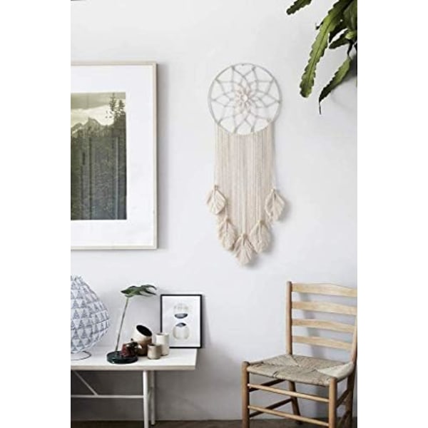 Stor Drømmfang Macrame Boho Væghængende Dekoration Vævet Fjer Kvaster Drømmfang Dekoration til Teen Pige Værelse Nur