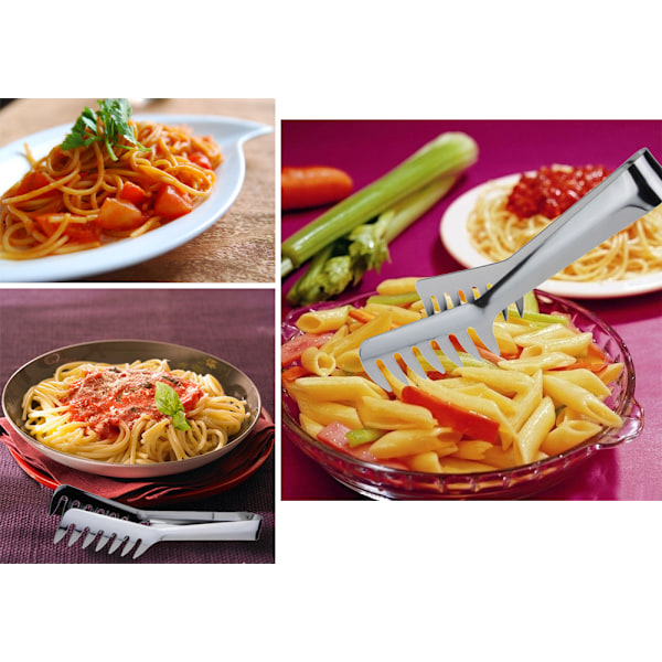 8 Tommer Rustfrit Stål Madtænger Spaghetti Tænger Spaghetti