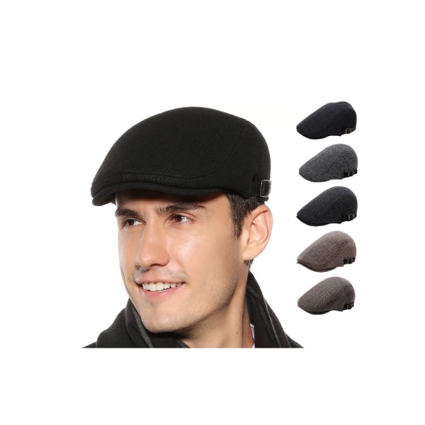 Miesten baretti, säädettävä litteä Vintage Lvy -hattu, harmaa