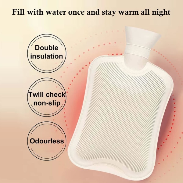 Varmvattenflaska med lock 500ML BPA-fri varmvattenpåse för N