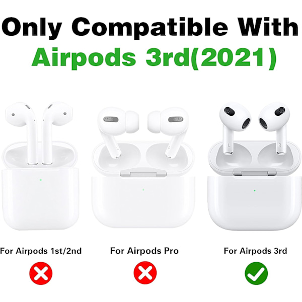 För Airpod 3 3:e generationens fodral Söt tecknad 3D Kawaii Uniq