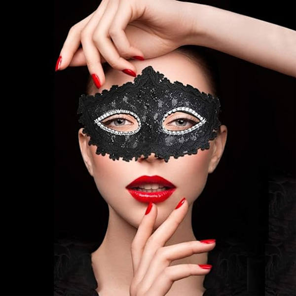 Lady of Luck Metallmask Vacker Bekväm Delikat Passform Ansiktet Varg Kvinna Mask för Fest Karniv