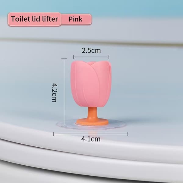 2 st Blomformade Toalettsitslyftare (Rosa)