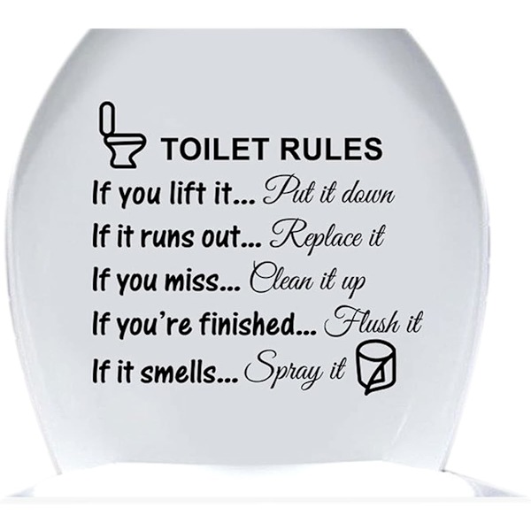 DIY Irrotettavat WC-säännöt Seinätarra Sanoja Pesuhuone Kylpyhuone Tarrat WC Kyltti Vinyyli Taide Sisustus Lapsille Olohuone Kodin Koristeet.