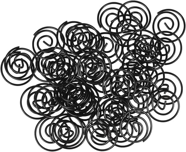 Sort - 50/pak Cirkulære Papirclips - Runde Papirclips