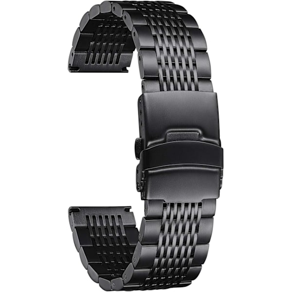 20mm Sort Rustfrit Stål Urrem Metal Mesh Urrem til Mænd Kvinder i 4 Farver Metal Ur