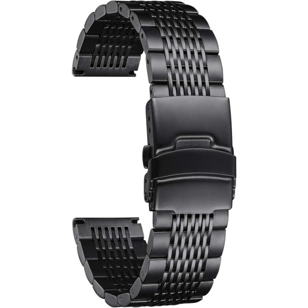 22 mm svart watch i rostfritt stål mesh för män kvinnor i 4 färger watch B
