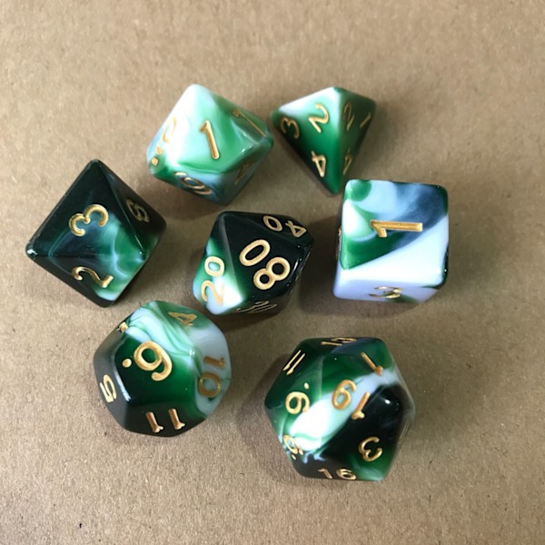 49 Stykker DND Terninger Sæt, 7 Sæt Polyester D&D Terninger med 7 Pung til Dungeons & Dragons, D&D Terninger med Pung til RPG DND