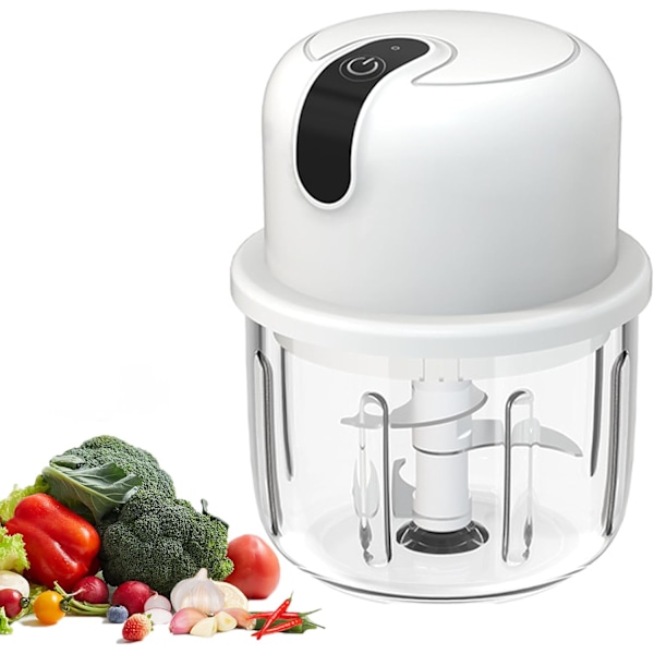 1 stk. Mini Elektrisk Fødevarehakker 300ml, Lille USB Genopladelig Elektrisk Blender Løghakker Mini Fødevarehakker, Mini Foo