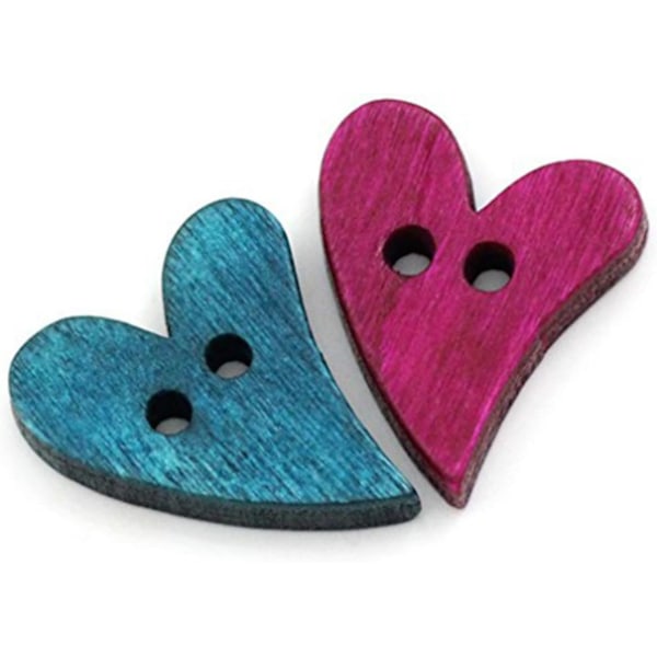 Tretre knapper Dekorative knapper Syknapper (100 stk) Heart Shaped