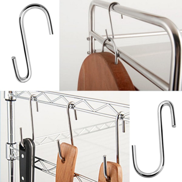 10 st ESFUN kraftiga S-krokar Pan Pot Holder Rack Hooks Hang