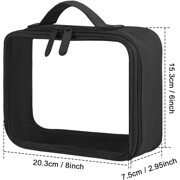Set med 3 Transparenta Toalettsaker, Kosmetikväska Transparent Resa