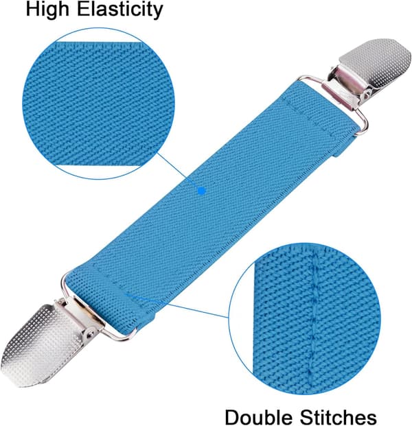 Sett med 4 hanskeklemmer med elastiske stropper for barn, småbarn og voksne