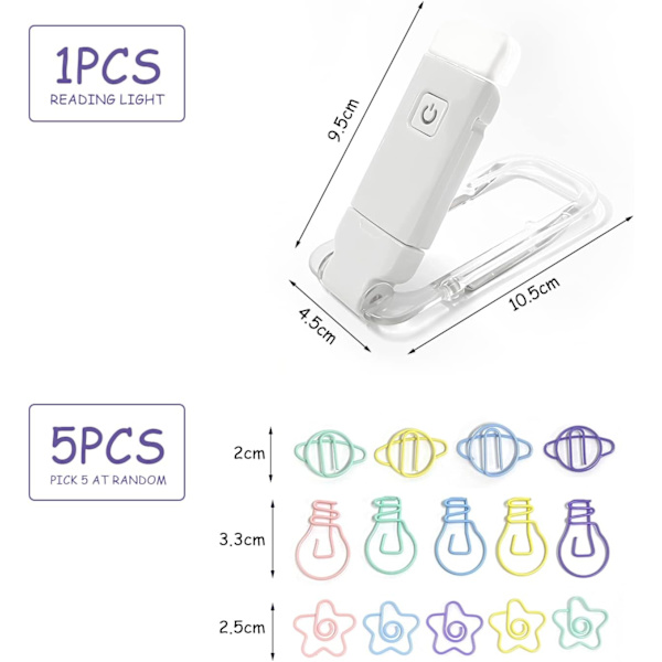 Sininen Dream 1 taitettava USB-lukulamppu, pieni ja kevyt, pr